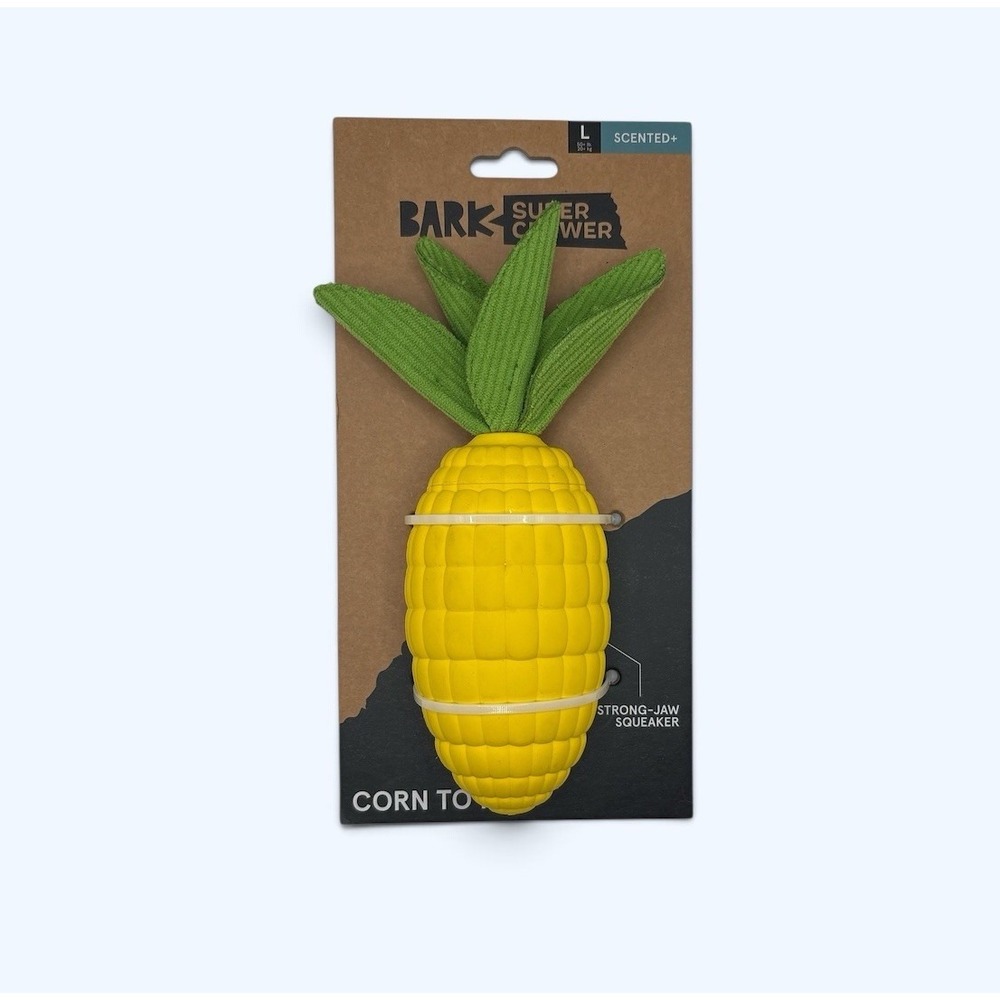 New Bark Box Super Chewer " Corn To Run " Dog Toy Medium Corn & Leaves